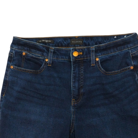 Talbots Dark Blue Slim Ankle Jeans SZ 8 - Picture 3 of 3